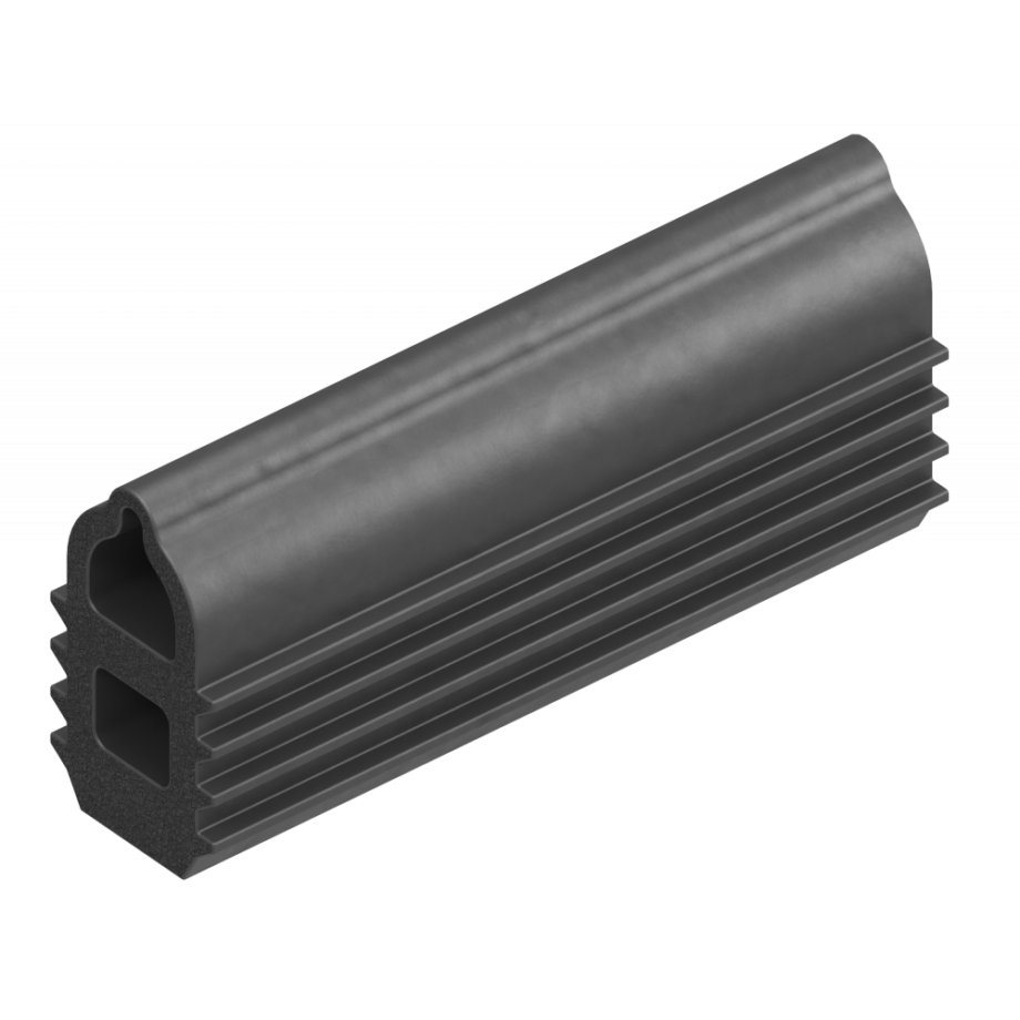 Ущільнювач в паз, H=13,5 мм, Спінений каучук EPDM 55 ± 5 Shore A, Чорний, арт. 1038-01